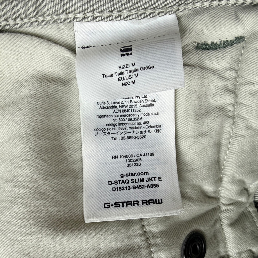 G Star Raw Men Denim Jacket Grey Slim Fit Trucker Style Size Medium - Picture 6 of 9